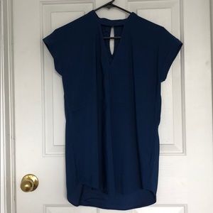 Express Navy blue choker neck blouse